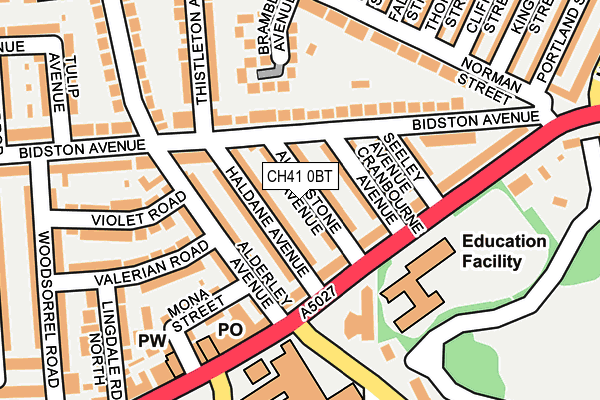 CH41 0BT map - OS OpenMap – Local (Ordnance Survey)