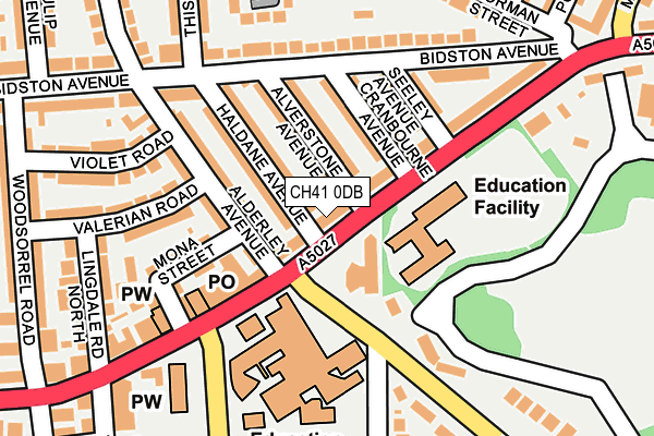 CH41 0DB map - OS OpenMap – Local (Ordnance Survey)