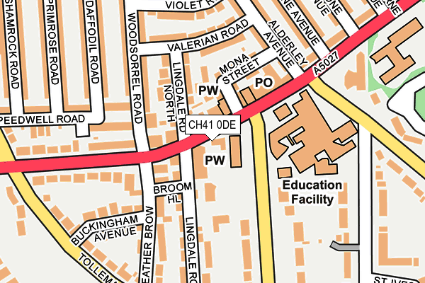 CH41 0DE map - OS OpenMap – Local (Ordnance Survey)