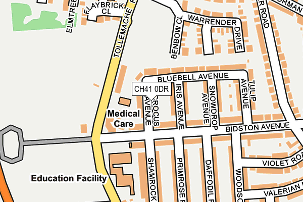 CH41 0DR map - OS OpenMap – Local (Ordnance Survey)