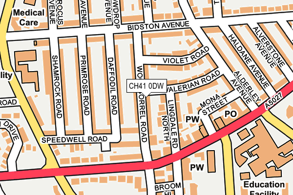 CH41 0DW map - OS OpenMap – Local (Ordnance Survey)