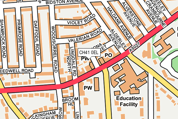 CH41 0EL map - OS OpenMap – Local (Ordnance Survey)