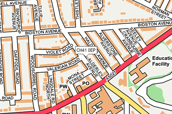 CH41 0EP map - OS OpenMap – Local (Ordnance Survey)