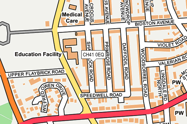 CH41 0EQ map - OS OpenMap – Local (Ordnance Survey)