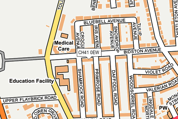 CH41 0EW map - OS OpenMap – Local (Ordnance Survey)
