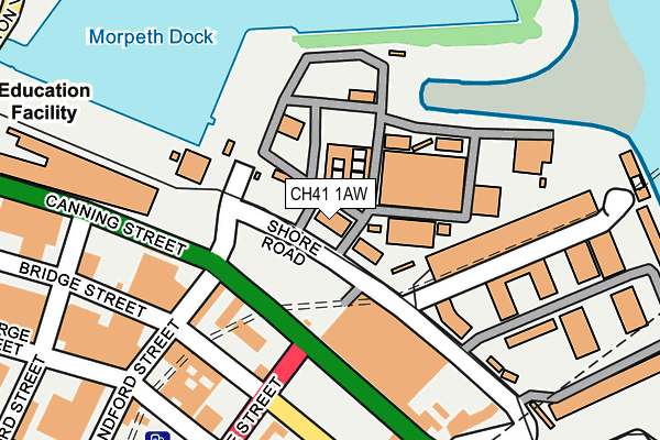 CH41 1AW map - OS OpenMap – Local (Ordnance Survey)