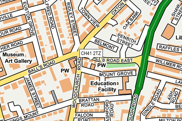 CH41 2TZ map - OS OpenMap – Local (Ordnance Survey)
