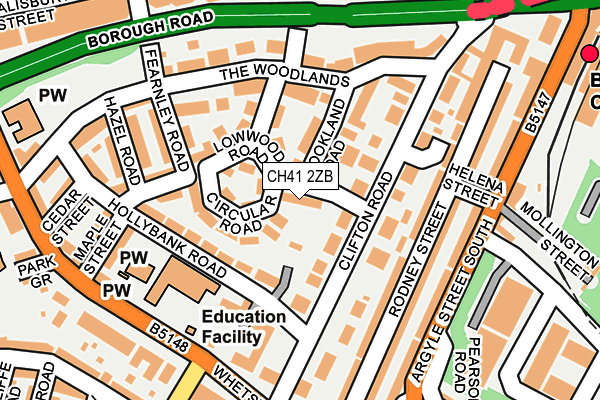 CH41 2ZB map - OS OpenMap – Local (Ordnance Survey)