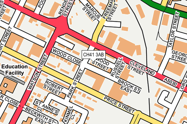 CH41 3AB map - OS OpenMap – Local (Ordnance Survey)