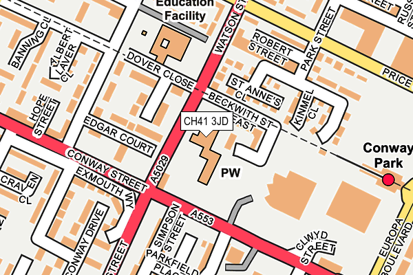 CH41 3JD map - OS OpenMap – Local (Ordnance Survey)