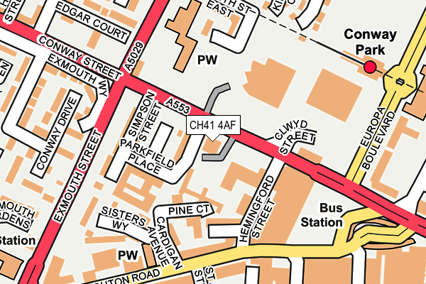 CH41 4AF map - OS OpenMap – Local (Ordnance Survey)