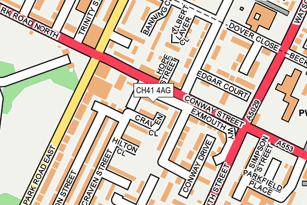 CH41 4AG map - OS OpenMap – Local (Ordnance Survey)