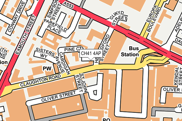 CH41 4AP map - OS OpenMap – Local (Ordnance Survey)