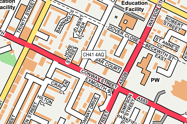 CH41 4AQ map - OS OpenMap – Local (Ordnance Survey)