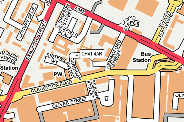 CH41 4AR map - OS OpenMap – Local (Ordnance Survey)