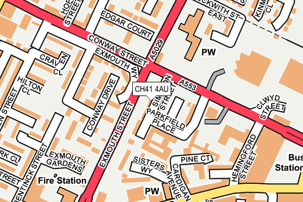 CH41 4AU map - OS OpenMap – Local (Ordnance Survey)