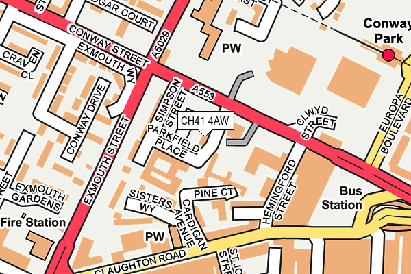 CH41 4AW map - OS OpenMap – Local (Ordnance Survey)