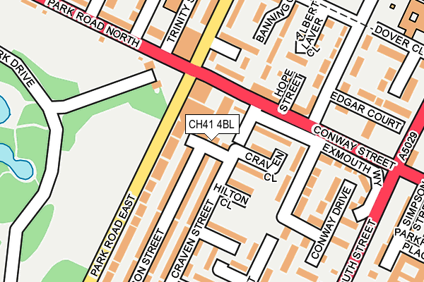 CH41 4BL map - OS OpenMap – Local (Ordnance Survey)