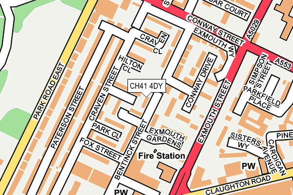 CH41 4DY map - OS OpenMap – Local (Ordnance Survey)