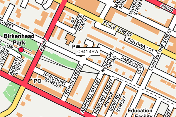 CH41 4HW map - OS OpenMap – Local (Ordnance Survey)