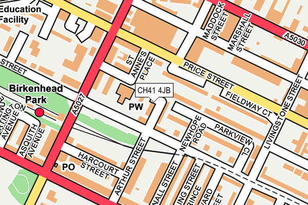 CH41 4JB map - OS OpenMap – Local (Ordnance Survey)