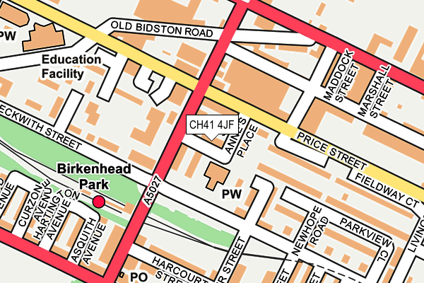 CH41 4JF map - OS OpenMap – Local (Ordnance Survey)