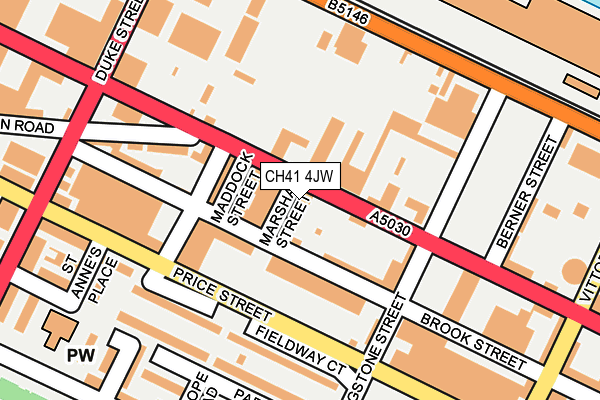 CH41 4JW map - OS OpenMap – Local (Ordnance Survey)