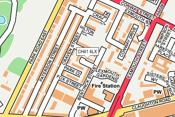 CH41 4LX map - OS OpenMap – Local (Ordnance Survey)