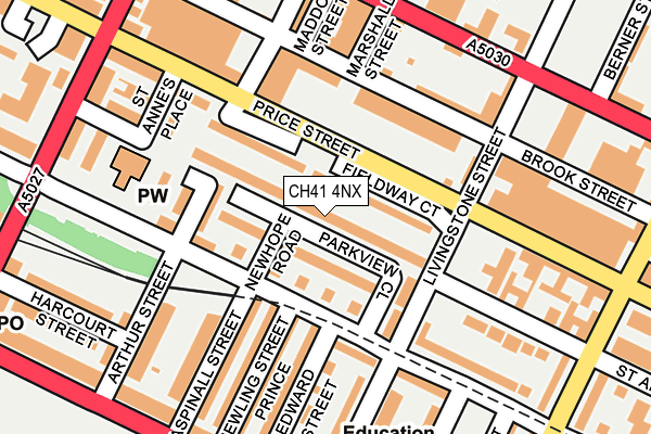 CH41 4NX map - OS OpenMap – Local (Ordnance Survey)