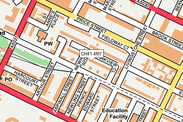 CH41 4NY map - OS OpenMap – Local (Ordnance Survey)