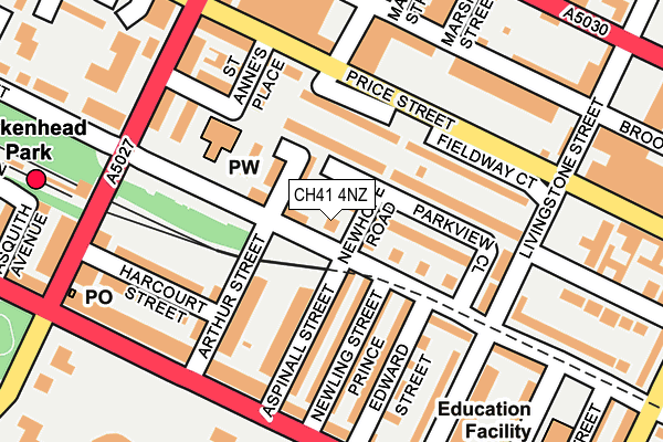 CH41 4NZ map - OS OpenMap – Local (Ordnance Survey)