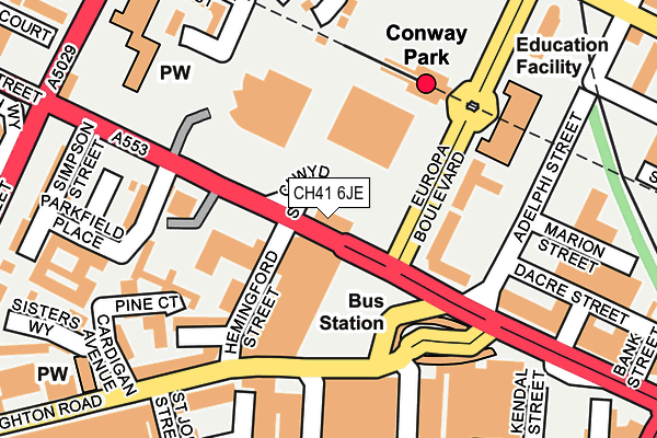 CH41 6JE map - OS OpenMap – Local (Ordnance Survey)