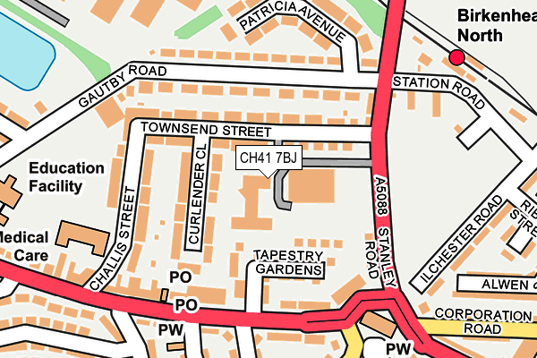 CH41 7BJ map - OS OpenMap – Local (Ordnance Survey)