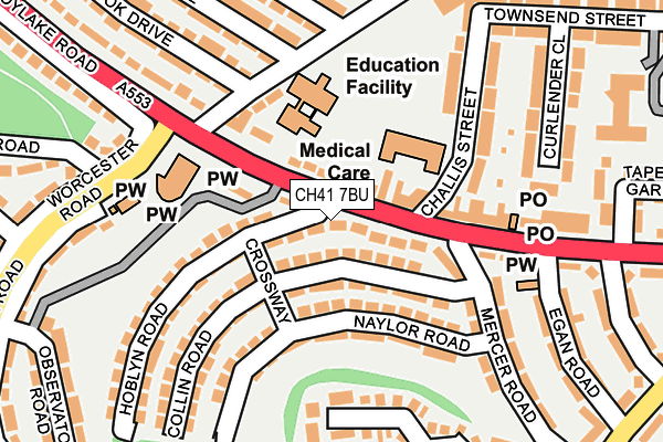 CH41 7BU map - OS OpenMap – Local (Ordnance Survey)