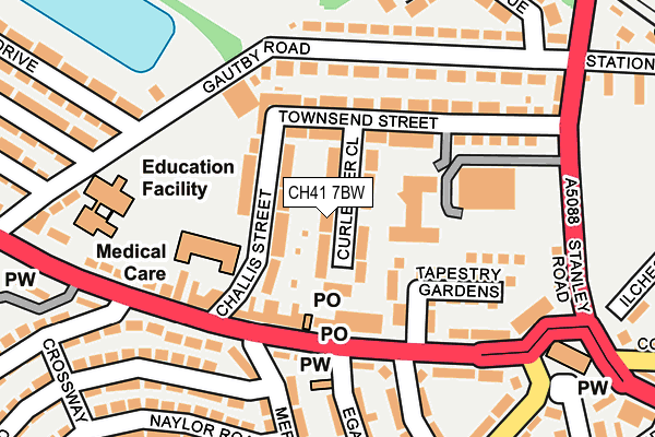 CH41 7BW map - OS OpenMap – Local (Ordnance Survey)