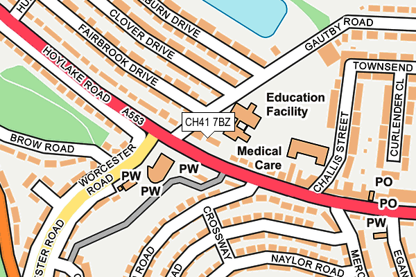 CH41 7BZ map - OS OpenMap – Local (Ordnance Survey)