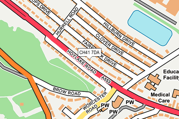 CH41 7DA map - OS OpenMap – Local (Ordnance Survey)