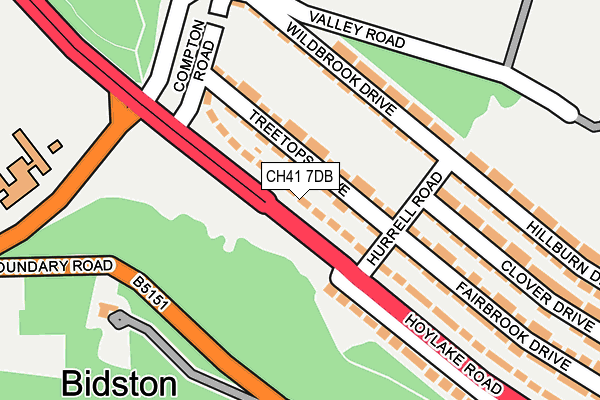 CH41 7DB map - OS OpenMap – Local (Ordnance Survey)