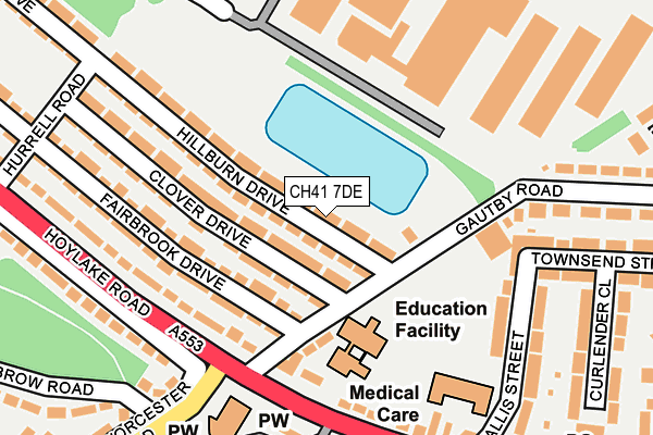 CH41 7DE map - OS OpenMap – Local (Ordnance Survey)