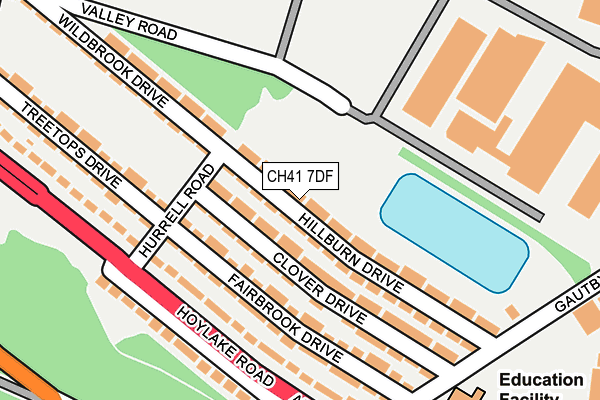 CH41 7DF map - OS OpenMap – Local (Ordnance Survey)