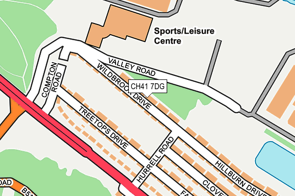 CH41 7DG map - OS OpenMap – Local (Ordnance Survey)