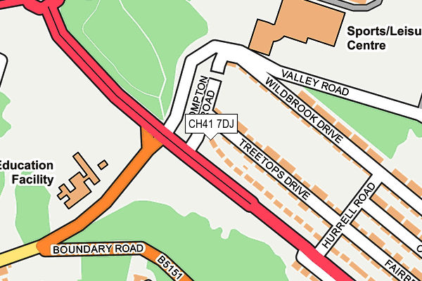 CH41 7DJ map - OS OpenMap – Local (Ordnance Survey)