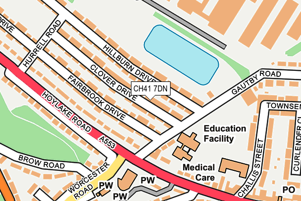 CH41 7DN map - OS OpenMap – Local (Ordnance Survey)