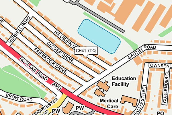 CH41 7DQ map - OS OpenMap – Local (Ordnance Survey)