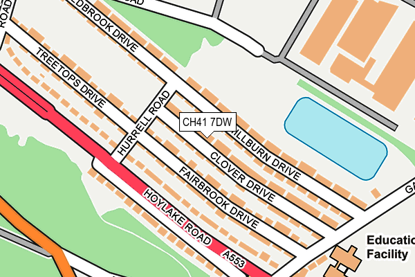 CH41 7DW map - OS OpenMap – Local (Ordnance Survey)