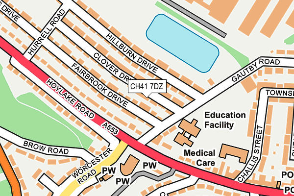 CH41 7DZ map - OS OpenMap – Local (Ordnance Survey)