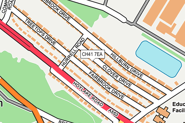 CH41 7EA map - OS OpenMap – Local (Ordnance Survey)