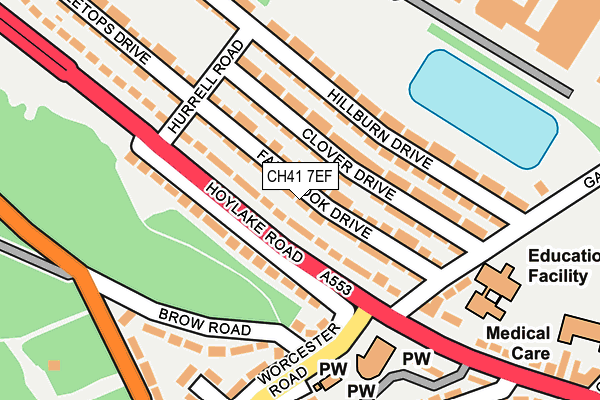 CH41 7EF map - OS OpenMap – Local (Ordnance Survey)