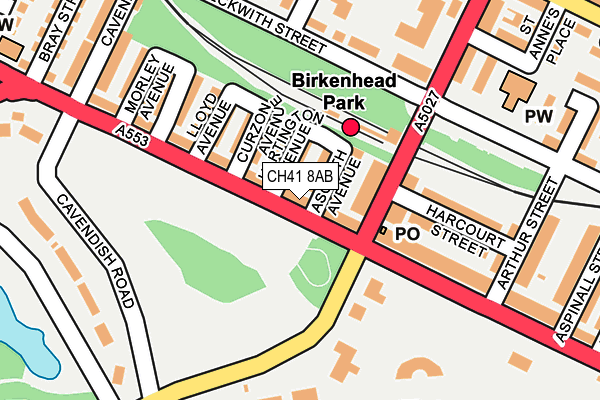 CH41 8AB map - OS OpenMap – Local (Ordnance Survey)