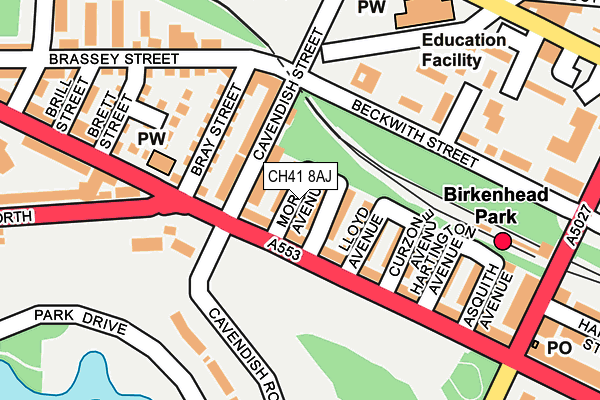 CH41 8AJ map - OS OpenMap – Local (Ordnance Survey)